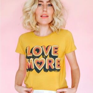 Dazey LA - "Love More" Tee Mustard Graphic T-shirt